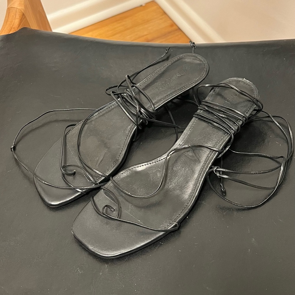 VIlLA ROUGE LACE UP KITTEN HEELS